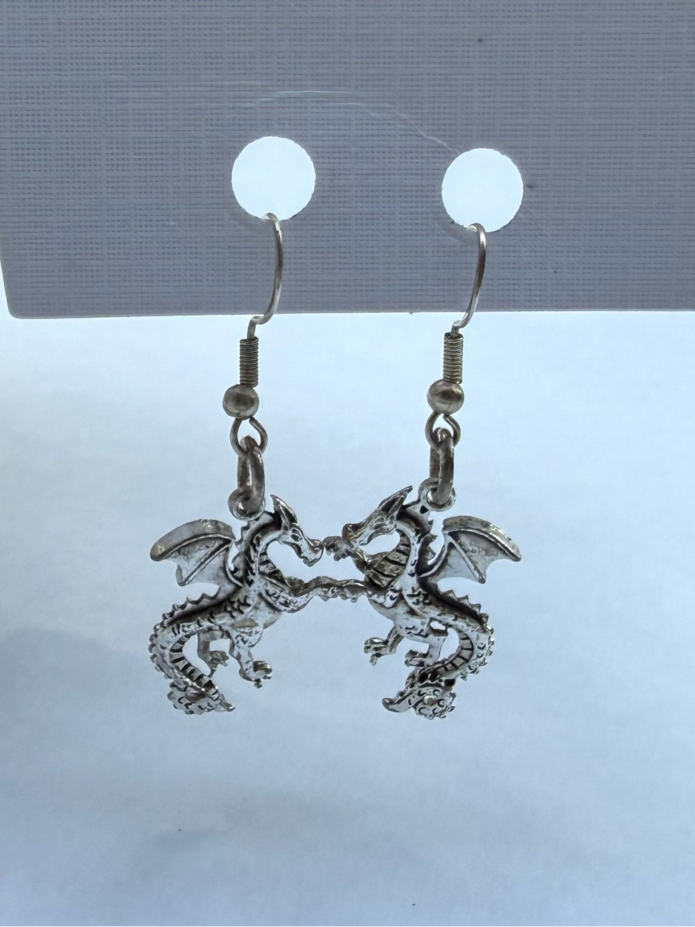 Silver Dragon Dangle Earrings